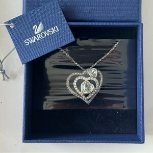 Swarovski Silver Double Heart Necklace